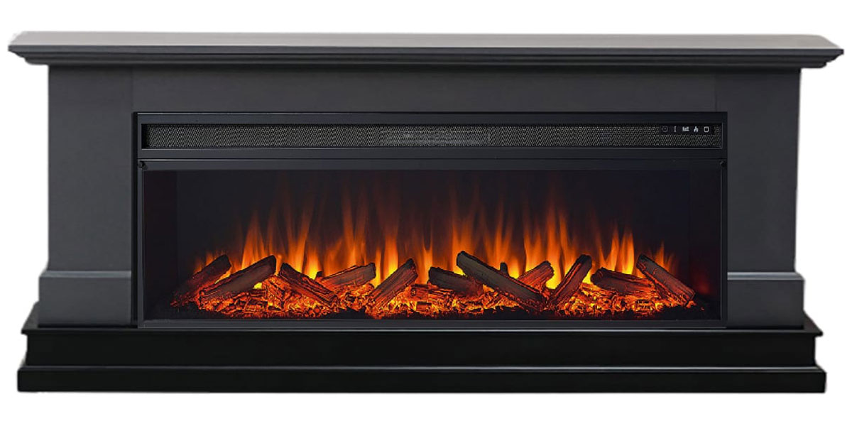 Изображение товара Каминокомплект Elekam Elton с очагом Pulsar 60 графит грей с черным