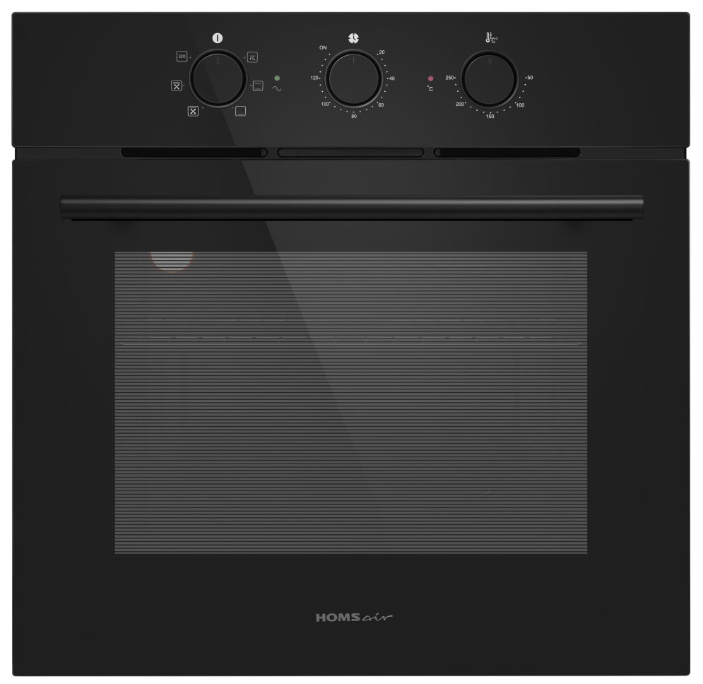 Изображение товара Электрический духовой шкаф Homsair OEF606BK2 черный 60 л конвекция гриль управление механическое