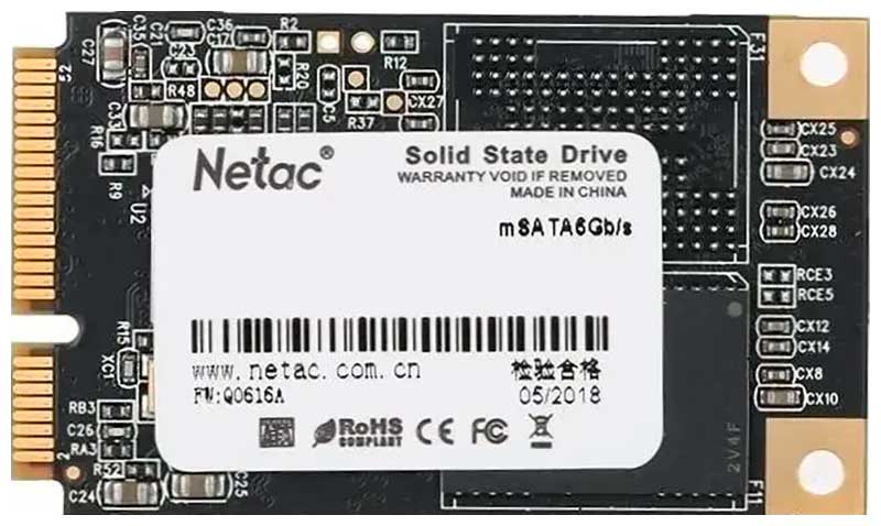 Изображение товара SSD накопитель Netac mSATA N5M 256 Гб SATA III 3D NAND (NT01N5M-256G-M3X)