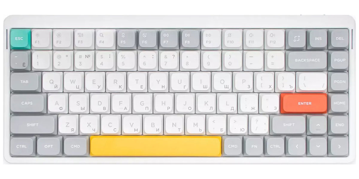 Изображение товара Беспроводная механическая клавиатура NuPhy Air75v2 Ionic White RGB Hot Swap