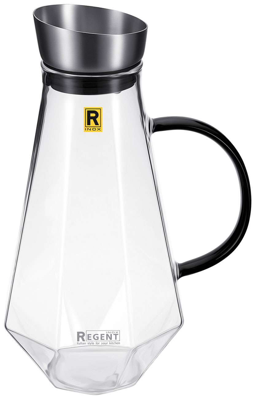 Изображение товара Кувшин Regent 1.6 л с фильтр-пробкой из боросиликатного стекла и нержавеющей стали