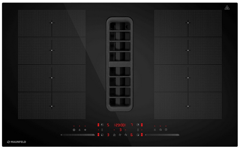 

Индукционная варочная панель со встроенной вытяжкой Maunfeld MIHC834SF2BK, Черный
