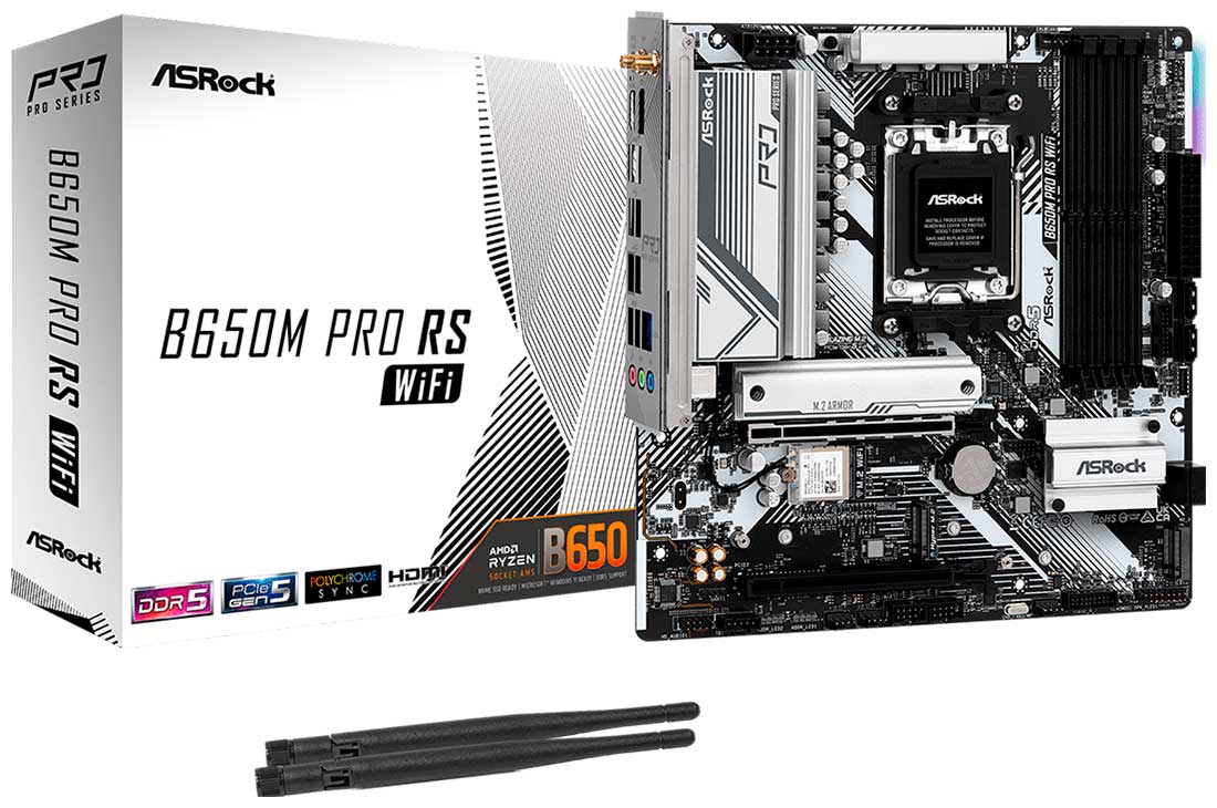 Изображение товара Материнская плата Asrock B650M PRO RS WIFI (AM5 mATX)