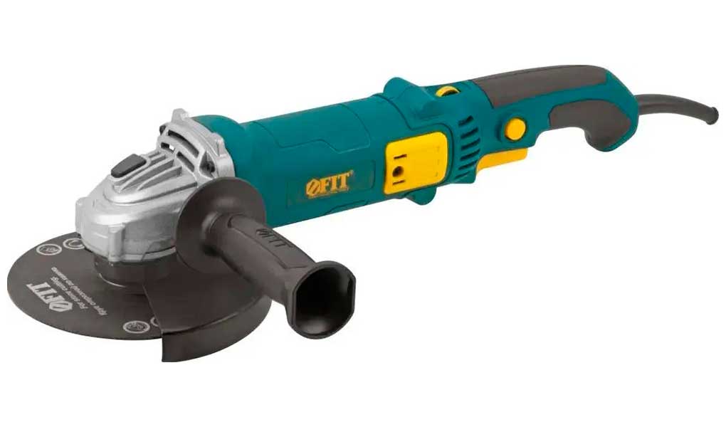 Изображение товара Шлифмашина угловая Fit 1400 Вт, 0-10000 об/мин, КлК 150 мм, 2.5 кг, армир.ротор, б/с щеток, коробка (AG-150/1400 80326)
