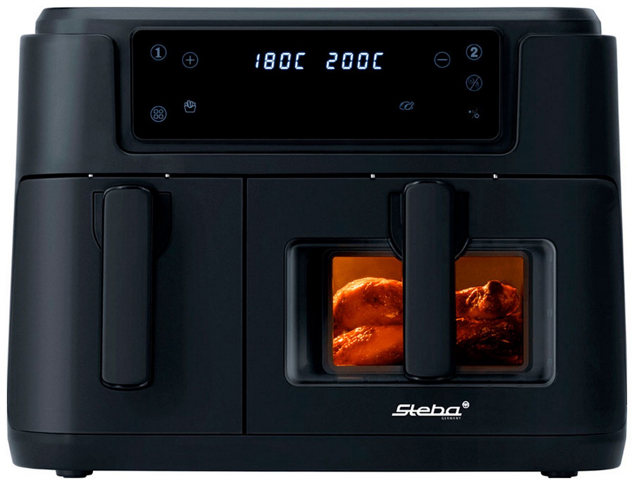 Аэрогриль Steba HF 9501 DUO BLACK, сенсорное управление, таймер Аэрогриль Steba HF 9501 DUO BLACK, сенсорное управление, таймер