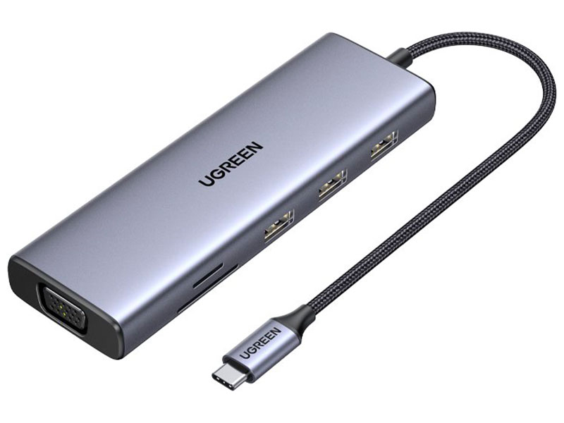 Изображение товара Многофункциональный адаптер Ugreen CM498 USB-C 8 портов для ноутбуков