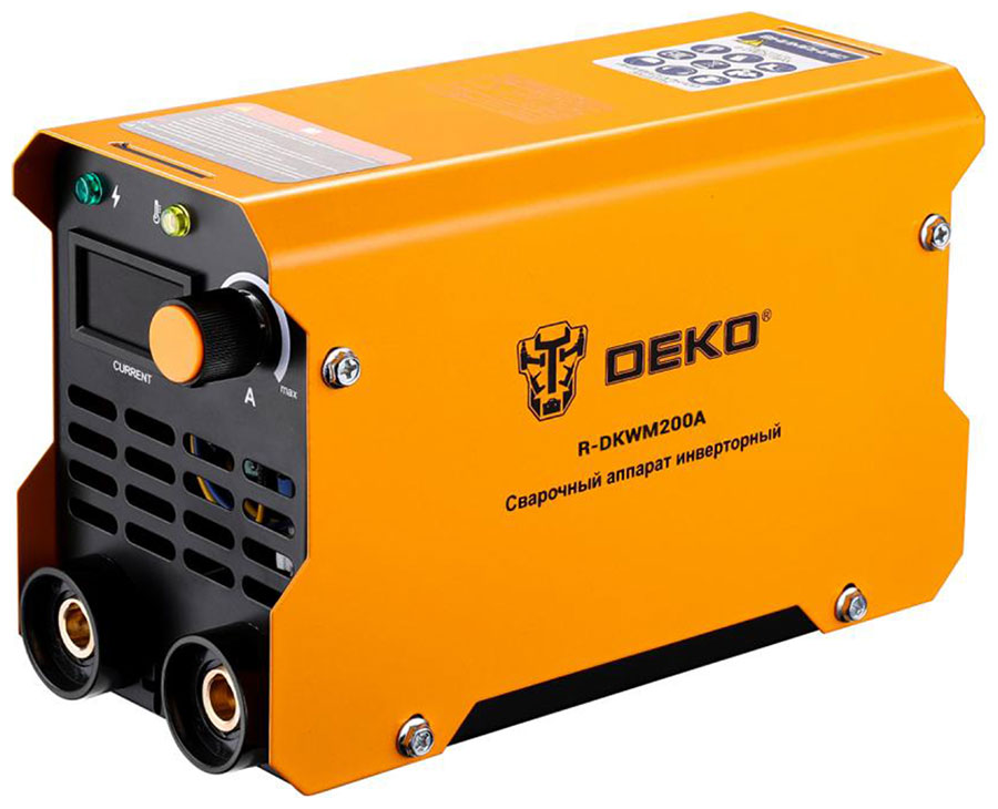 Изображение товара Сварочный аппарат инверторный Deko для ручной дуговой сварки, 200A, R-DKWM200, оранжевый