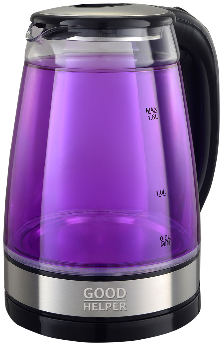 Изображение товара Электрический чайник GoodHelper KPG-1810 Purple 1.8л 1800Вт стекло подсветка