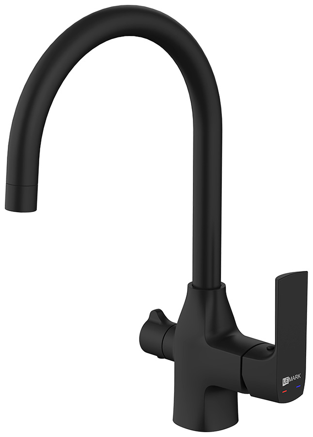 Изображение товара Смеситель для кухни Lemark Ursus LM7261BL с подключением к фильтру черный