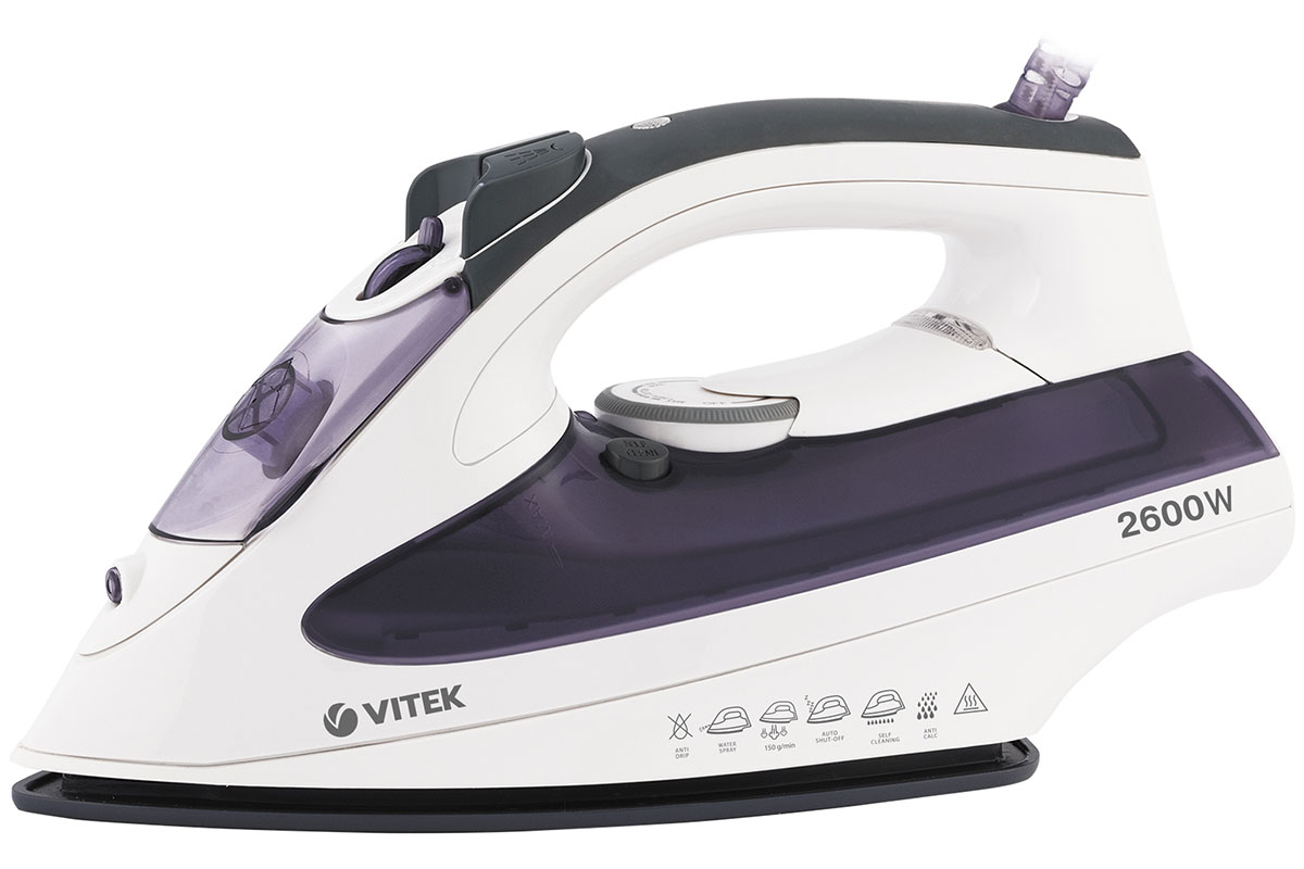 Утюг Vitek VT-8356 2600Вт белый/серый
