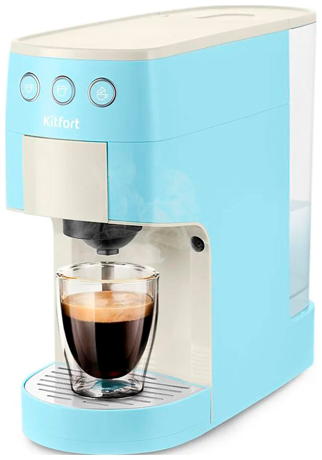 Изображение товара Кофеварка 3 в 1 Kitfort КТ-7466 капсульная и рожковая с автоматическим капучинатором