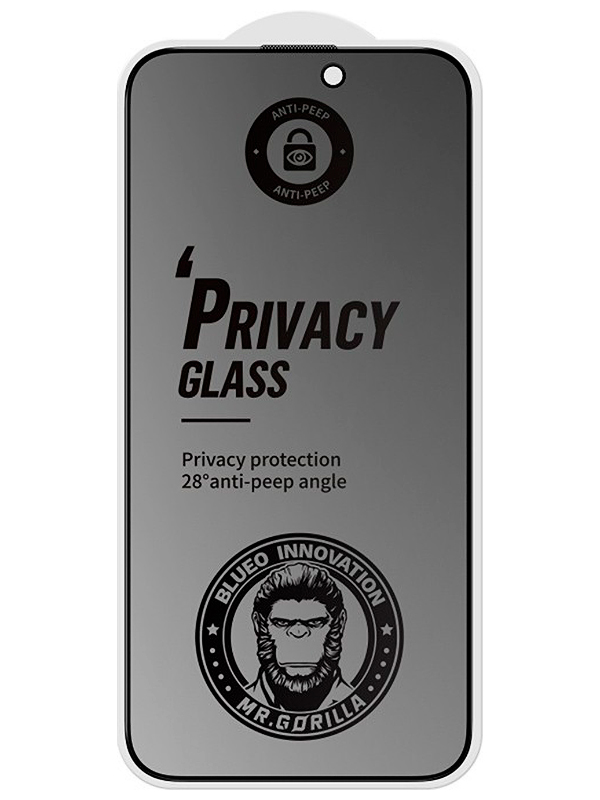 

Защитное стекло Type Gorilla Full Cover, Anti-Peep Matte Glass, iPhone15 pro Max, 6.7, Black (NPG1-15PM-BK), Черный