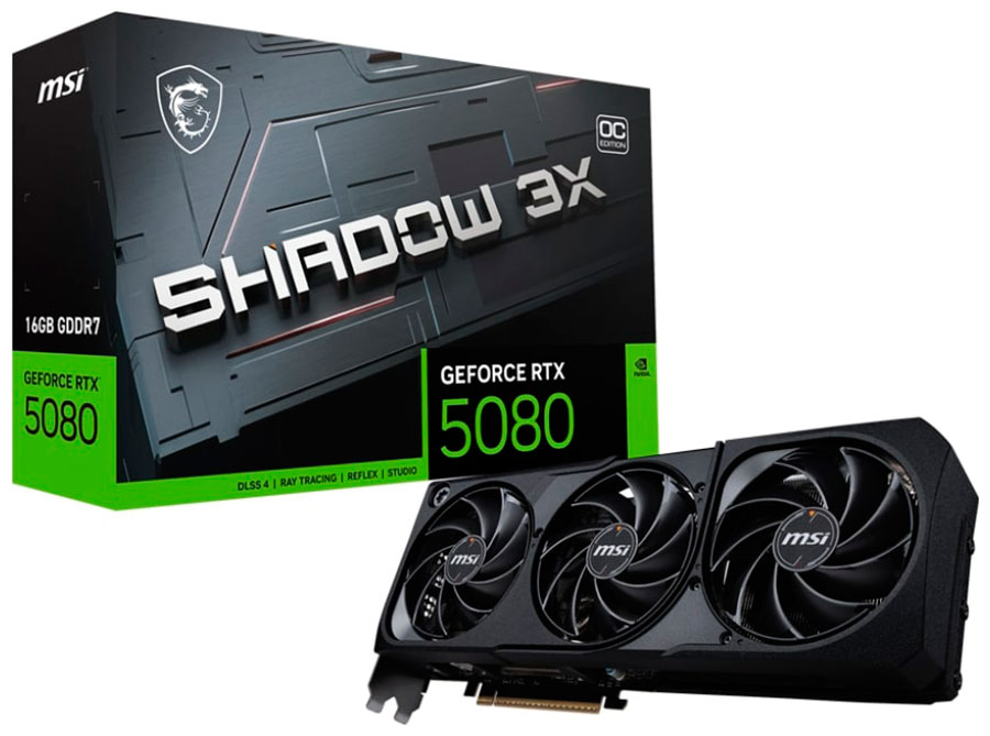 Изображение товара Видеокарта MSI GeForce RTX 5080 16G SHADOW 3X OC