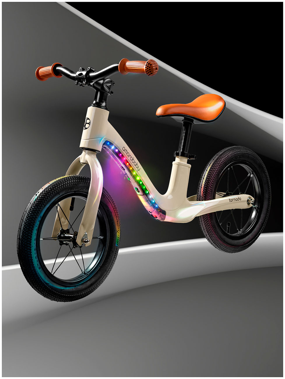 Изображение товара Двухколесный беговел Amarobaby Tornado молочный (AB24-34NB/33)