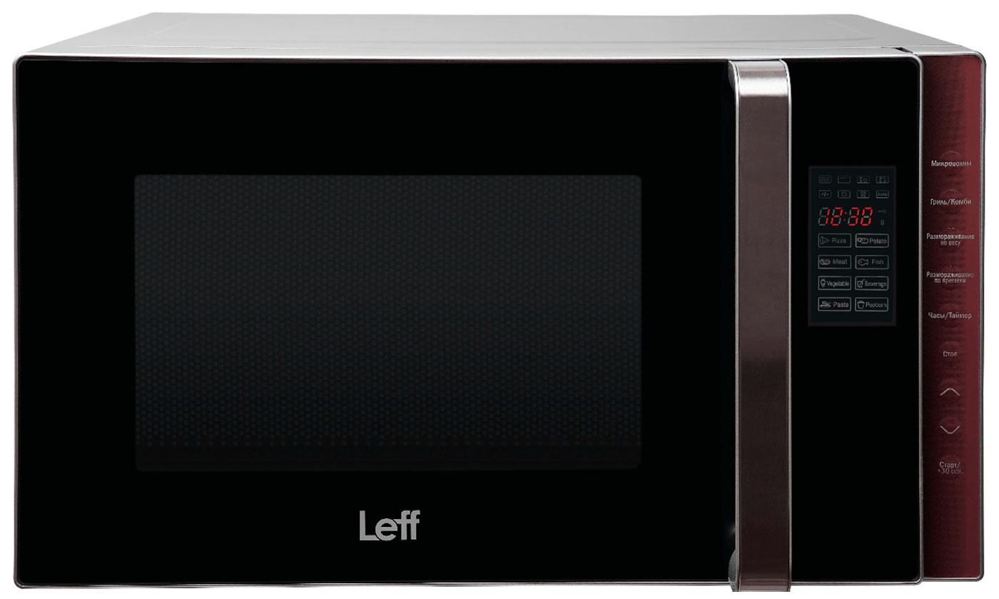 

Микроволновая печь - СВЧ Leff 23L, GRILL, 23MD803SG, 800W, серебро, Черный