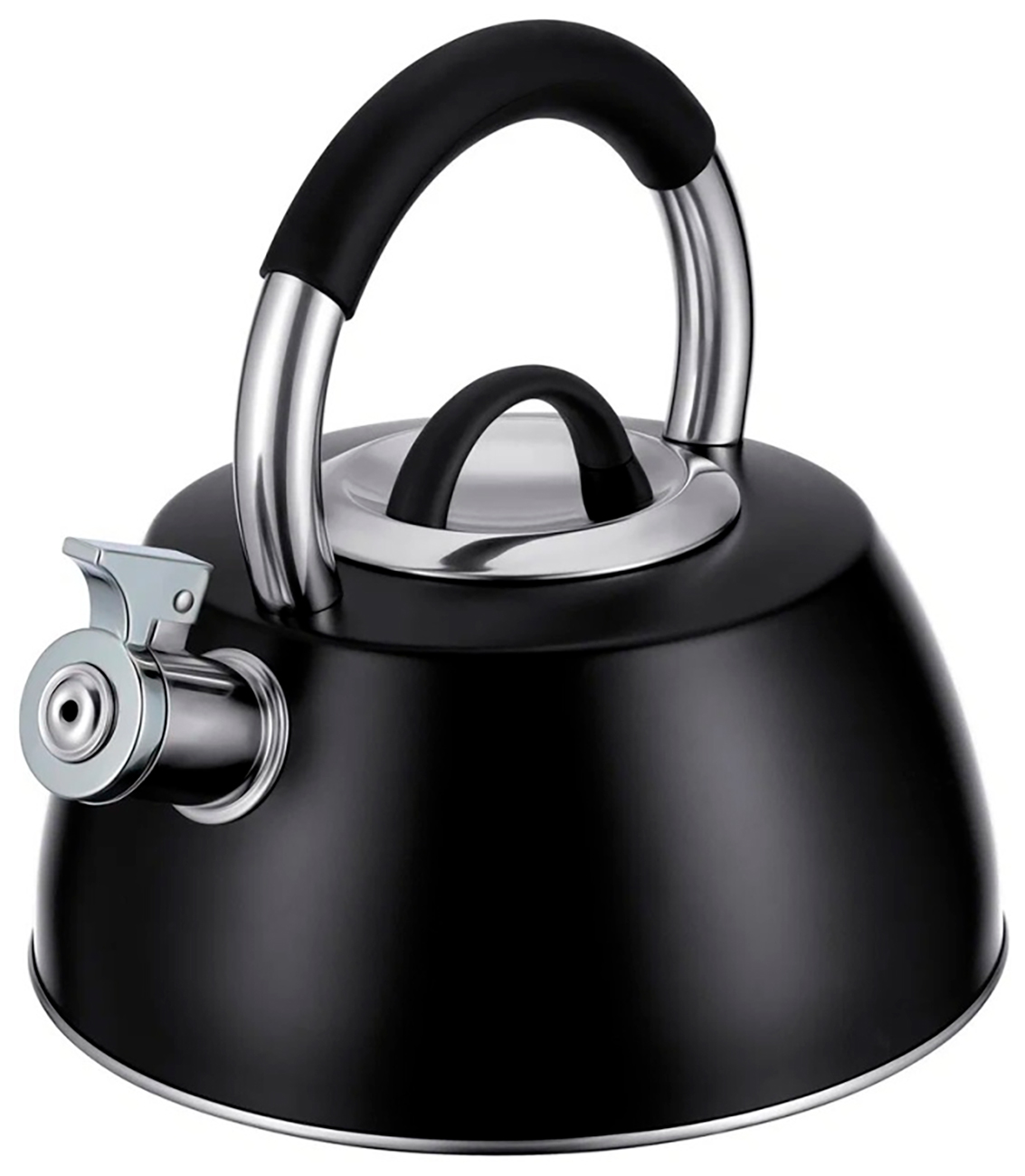 Изображение товара Чайник для плиты Regent inox Linea TEA, 3 л, со свистком, черный металлик (93-TEA-52)