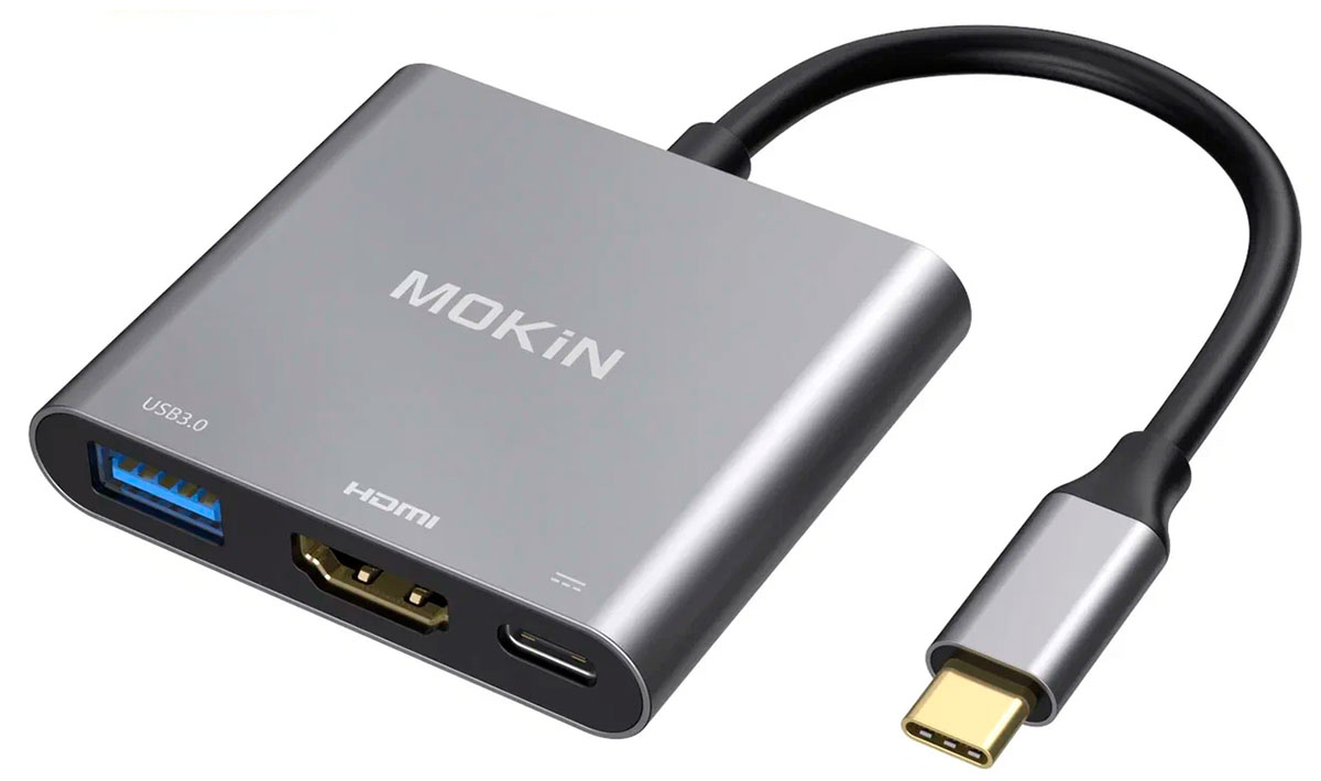 Изображение товара Универсальный адаптер Mokin 3 в 1, MOUC1901, HDMI+USB-C+USB3.0+PD
