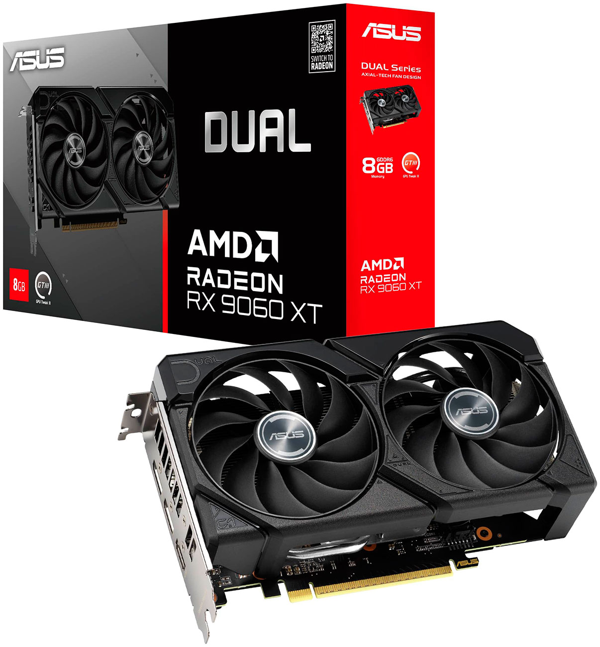 Изображение товара Видеокарта Asus Radeon DUAL RX 9060 XT 8GB (DUAL-RX9060XT-8G)