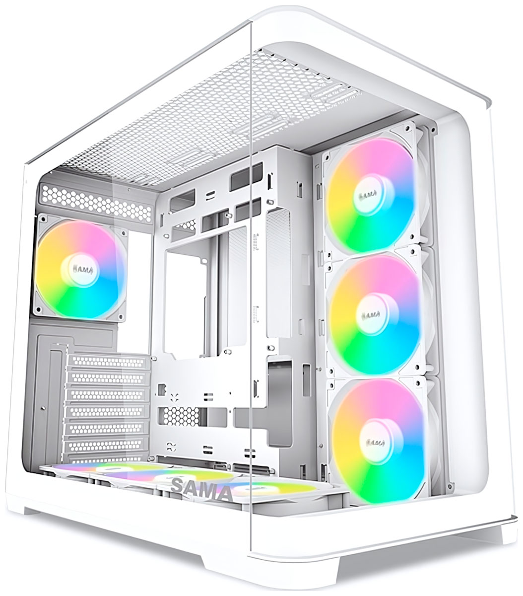 Изображение товара Компьютерный корпус Sama V60 White (V60-WHADA7X1-GL)