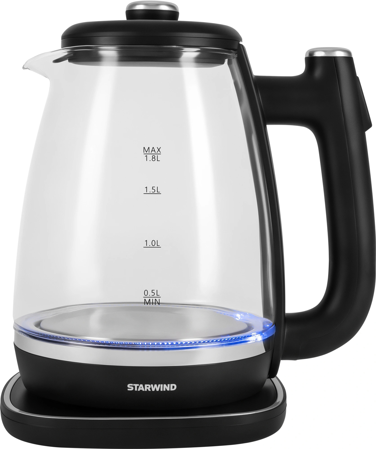 Изображение товара Электрочайник Starwind SKG4041 1.8 л стильный стеклянный с LED-подсветкой