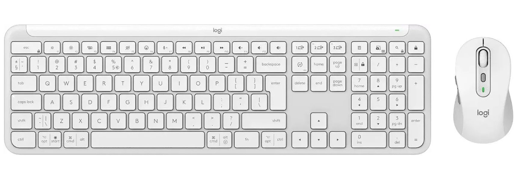 Изображение товара Набор мышь и клавиатура Logitech Signature Slim MK950 белый беспроводной