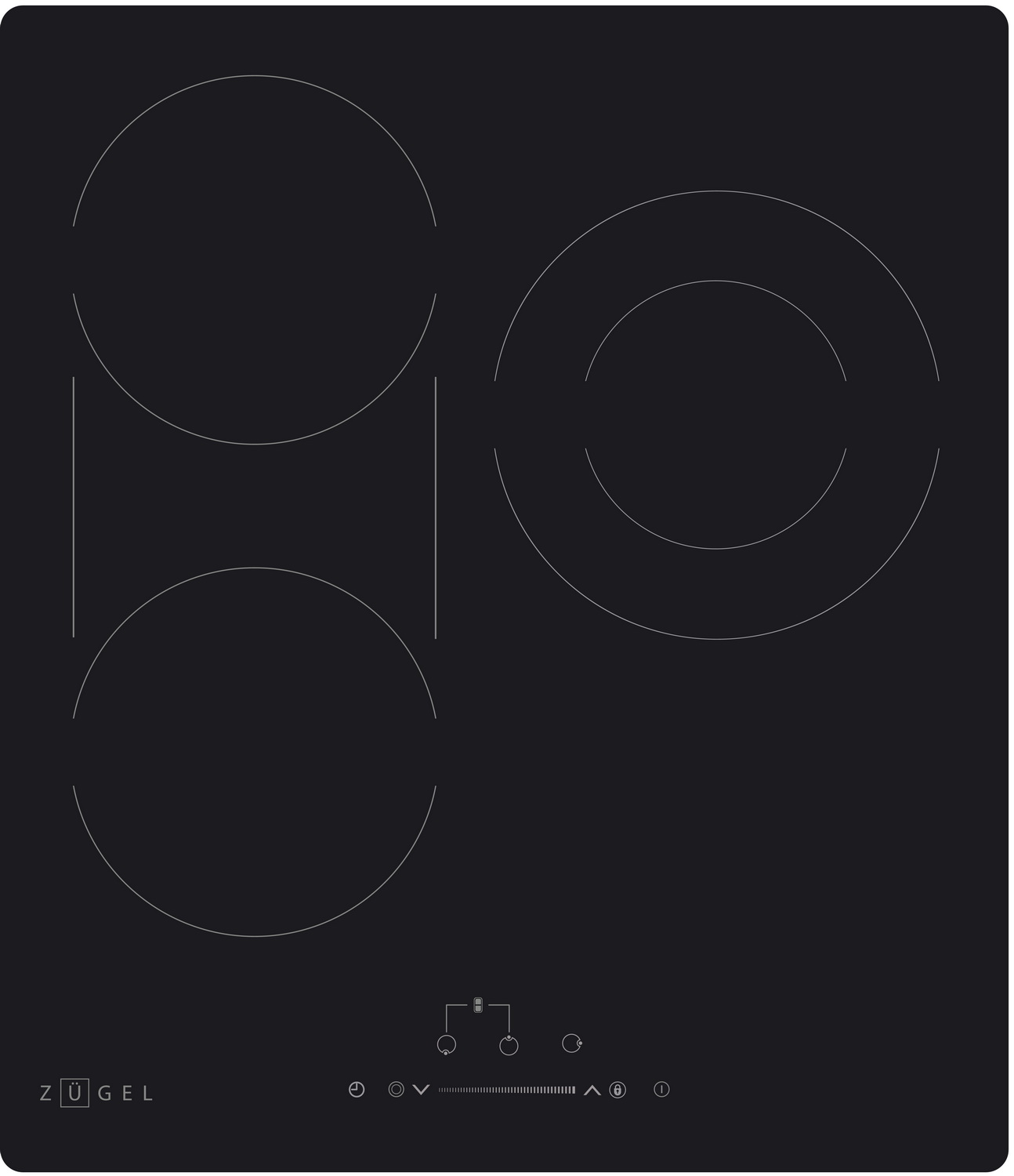 Изображение товара Электрическая варочная панель Zugel ZEH451C стеклокерамика 3 конфорки