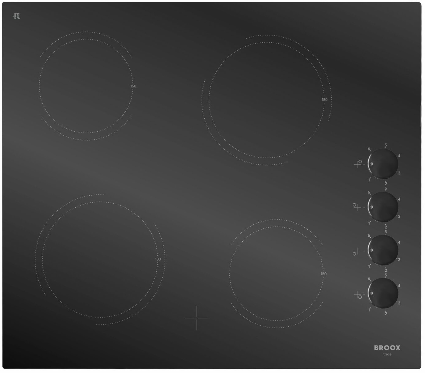 

Электрическая варочная панель Broox ПЭВ 40 С черная trace, Черный