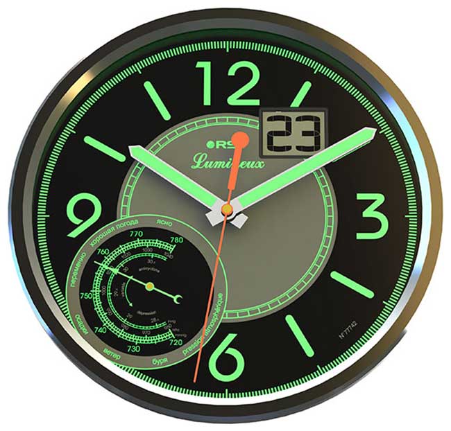 Часы настенные с барометром RST 77742 настенные часы метеостанция rst 77733