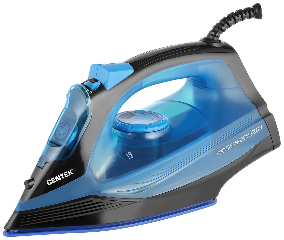 Изображение товара Утюг Centek CT-2351 Blue с мощным паровым ударом и керамической подошвой