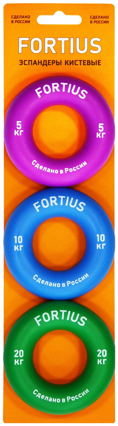 Набор кистевых эспандеров Fortius 3 шт. 5,10,20 кг подложка (H180701-051020SETS) набор кистевых эспандеров fortius 3 шт 5 10 20 кг подложка