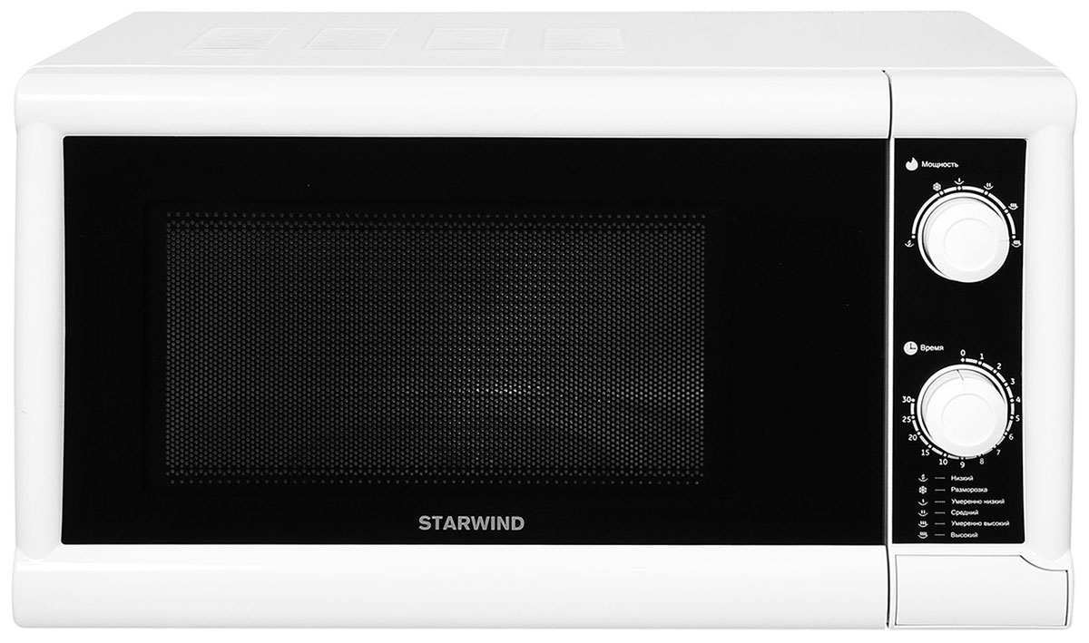 Микроволновая печь - СВЧ Starwind SMW3520 20л. 700Вт белый/черный микроволновая печь starwind smw3520 белый черный