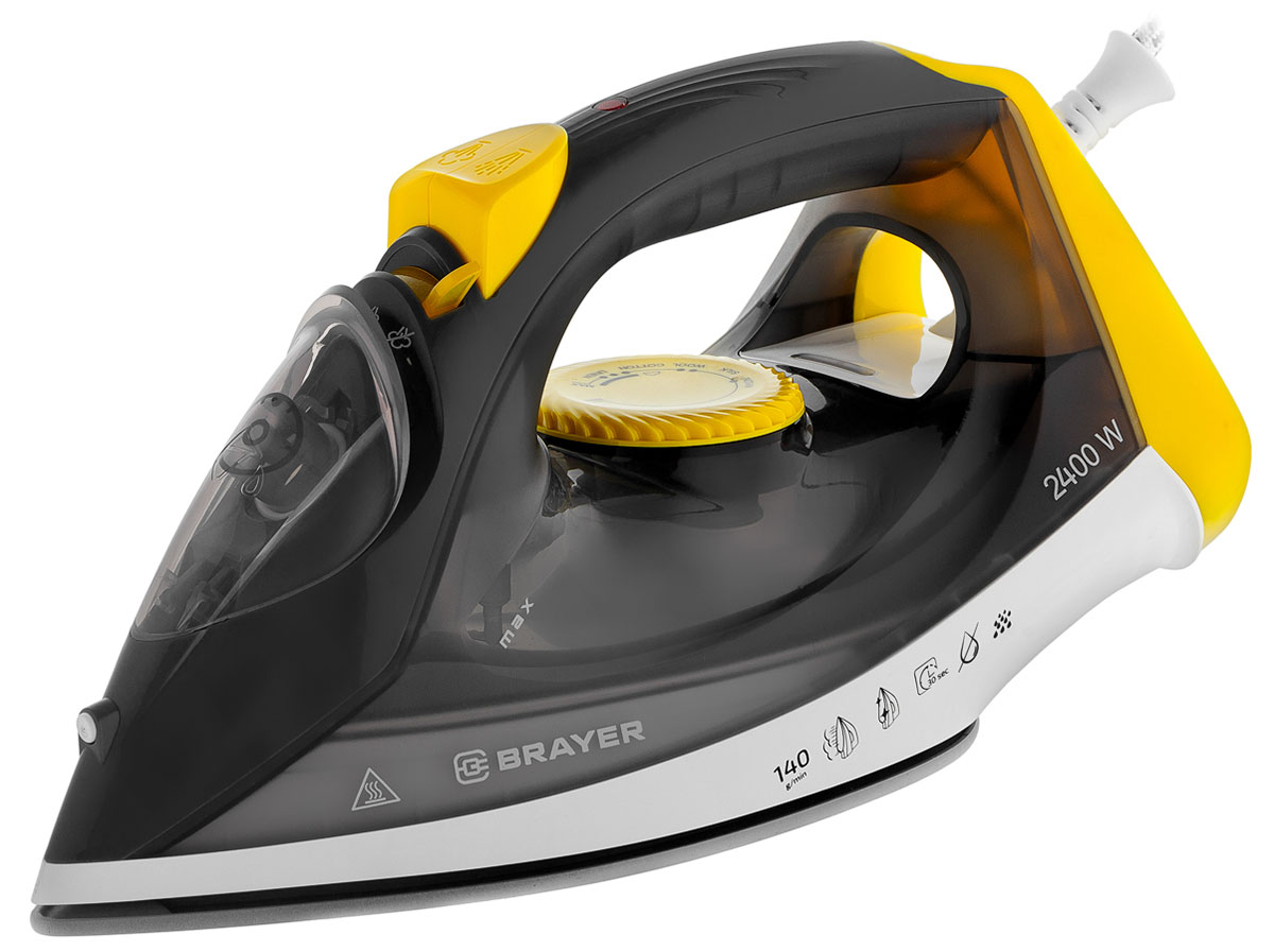 Изображение товара Мощный утюг Brayer BR4003GY с керамической подошвой и функциями отпаривания