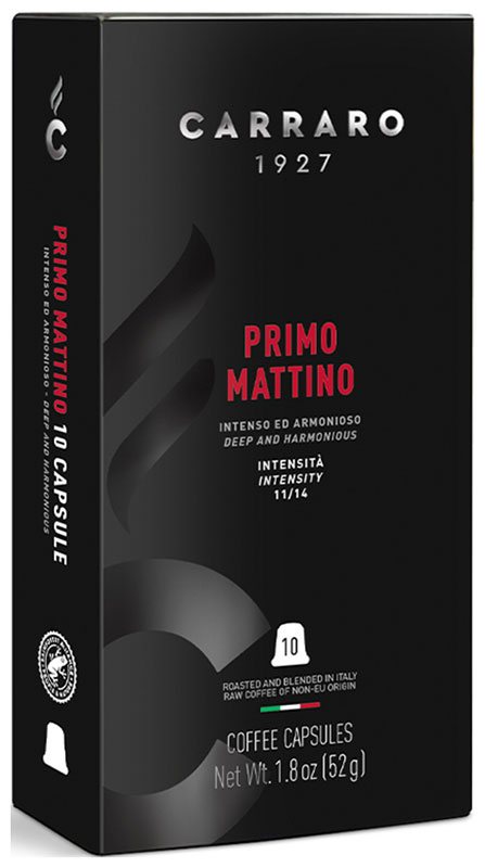 Кофе молотый в капсулах Carraro PRIMO MATTINO 52 г (система Nespresso) капсулы для кофемашин carraro primo mattino 10шт стандарта nespresso