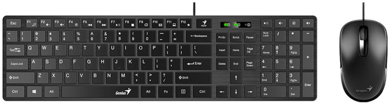 Изображение товара Комплект проводной Genius SlimStar C126 клавиатура мышь, черный