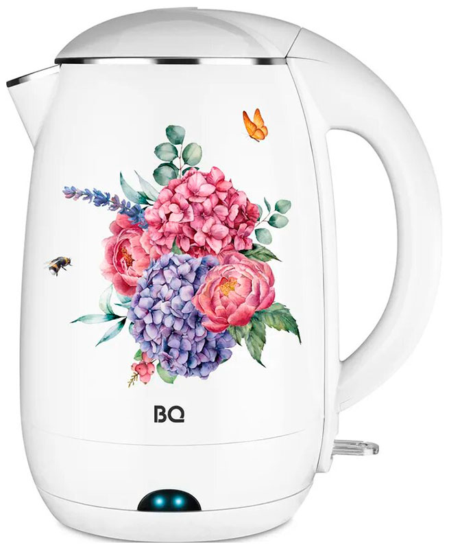 Чайник электрический BQ KT1702P Белый-Цветы чайник bq kt1702p белый цветы