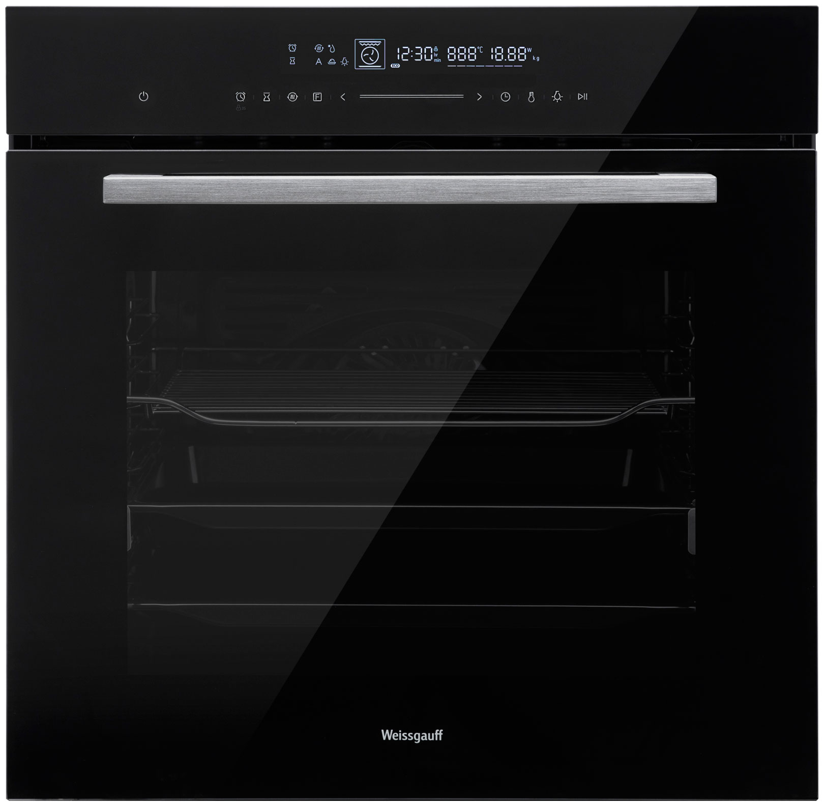 Изображение товара Электрический независимый духовной шкаф Weissgauff EOM 791 SDB с функциями конвекции и грилем