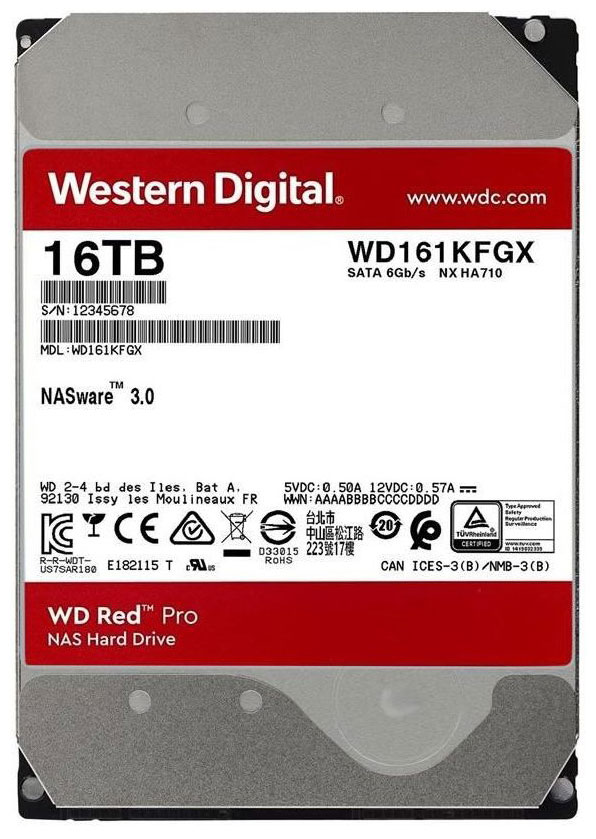 Изображение товара Жесткий диск HDD Western Digital 16Тб SATA III NAS Red Pro 7200rpm 512MB WD161KFGX