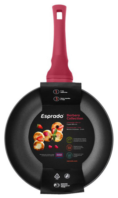 сковорода esprado berbero 28 6 см индукция brbt28re103 Сковорода Esprado Berbero 24*4.8 см, индукция, BRBT24RE103
