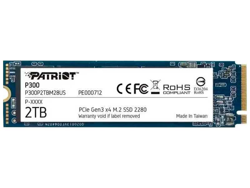 Накопитель SSD Patriot Memory M.2 P300 2048 Гб PCIe P300P2TBM28 Накопитель SSD Patriot Memory M.2 P300 2048 Гб PCIe P300P2TBM28