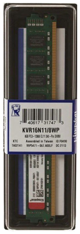 Изображение товара Kingston DDR3 8GB 1600MHz Оперативная память DIMM для ПК