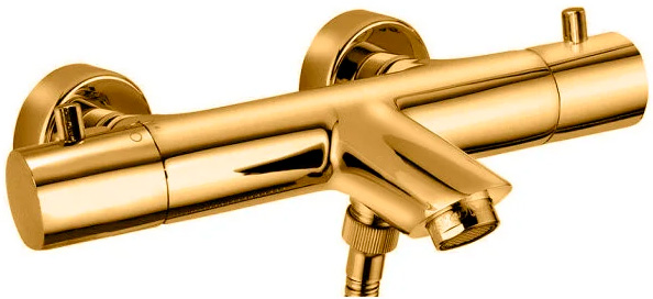 Изображение товара Смеситель для ванной с душем Paffoni Light LIQ022HGSP золото италия