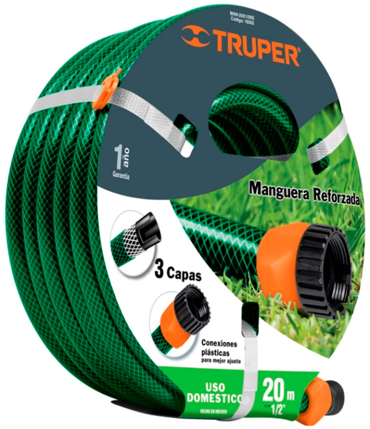 Изображение товара Шланг садовый Truper 20м MAN-20X1/2RЕ 16052