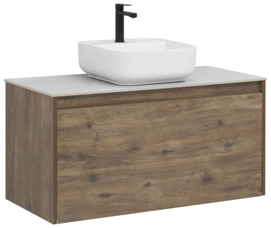 Изображение товара Тумба под раковину Aquanet Nova Lite 100 дуб рустикальный (1 ящик) (00249520)