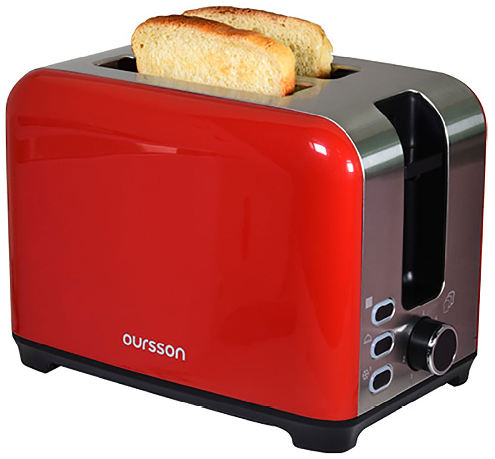 Тостер Oursson TO2120/RD, красный тостер oursson to2120 or оранжевый