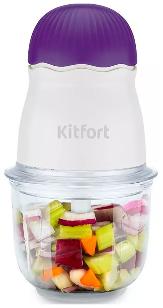 Измельчитель Kitfort КТ-3064-1 бело-фиолетовый измельчитель kitfort кт 3064 1 бело фиолетовый