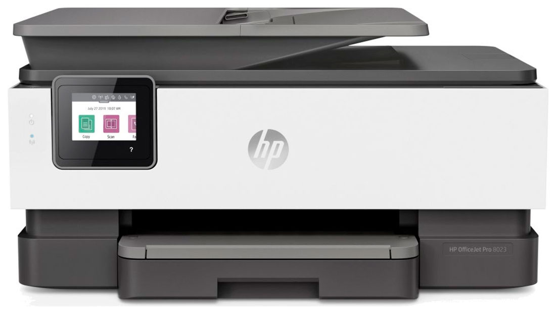 Изображение товара МФУ струйный HP OfficeJet 8023 1KR64B A4 Duplex WiFi USB RJ-45, черный/белый