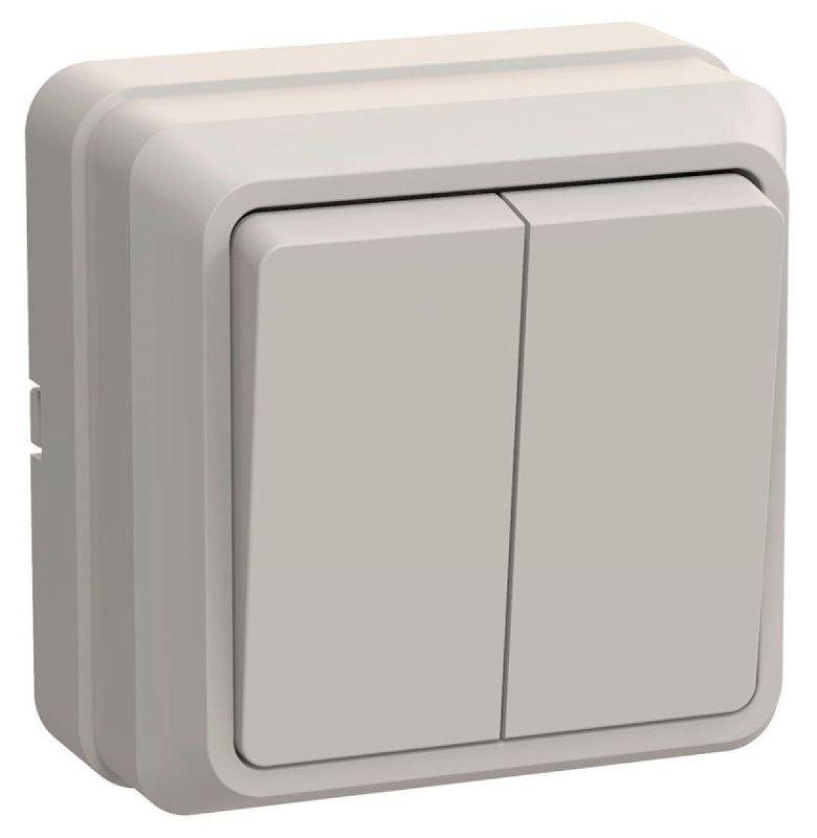 Изображение товара Выключатель IEK Октава двухклавишный 10А IP20 для открытого монтажа