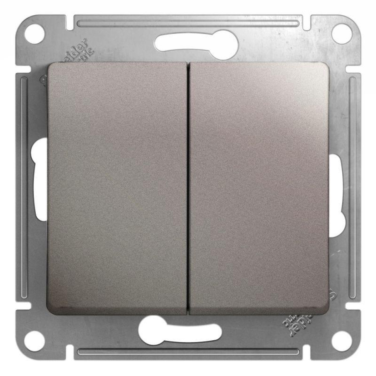 Изображение товара Выключатели, переключатели, диммеры Systeme Electric Выключатель 2-кл. СП Glossa 10А IP20 (сх. 5) 10AX механизм платина SE