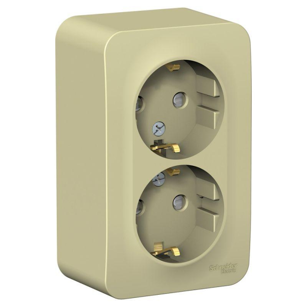 Изображение товара Розетка Systeme Electric Blanca 2-м ОП IP20 16А с заземлителем и шторками