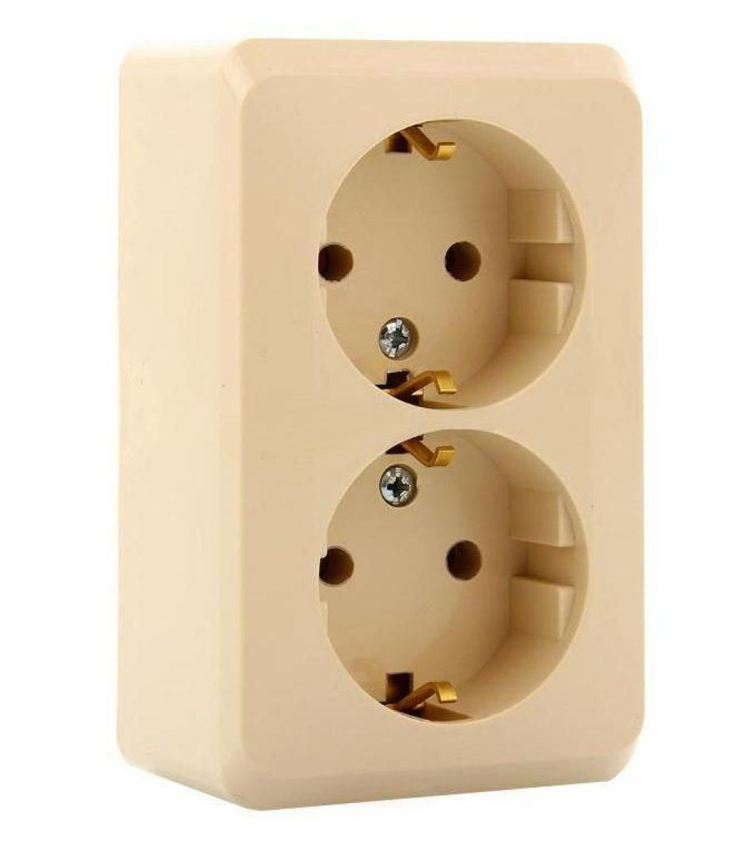 Изображение товара Розетки Systeme Electric Розетка 2-м ОП Этюд 16А IP20 250В с заземл. без защ. шторок крем. SE